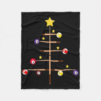Pool Biljart LL Cue Sport Kerstboom Fleece Deken