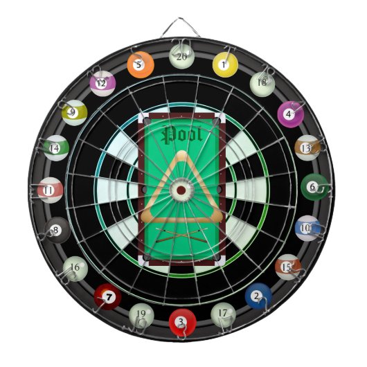 Pool/Biljart Multi-Target 20 Count Dartboard Dartbord (Voorkant)
