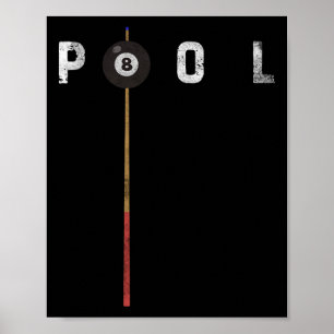 Pool  biljart Pool speler Funny Biljart Poster