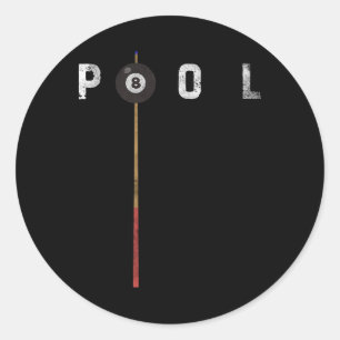 Pool biljart Pool speler Funny Biljart Ronde Sticker