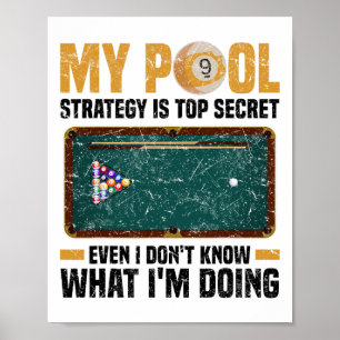 Pool Biljart Snooker Cue Speler 12 Poster