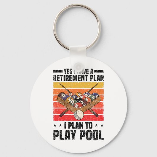 Pool Biljart Snooker Cue Speler 7 Sleutelhanger (Voorkant)
