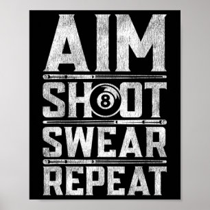 Pool Biljart Snooker Speler Motivatie Quote Poster