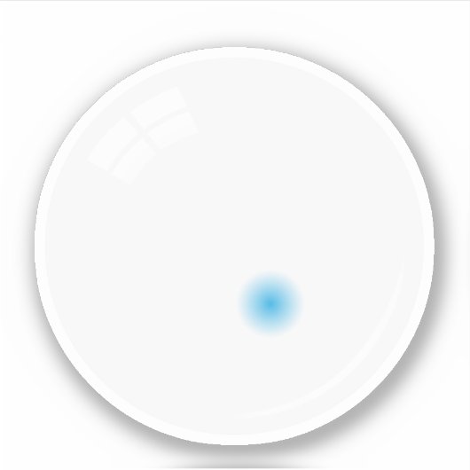 Pool/biljart witte cuebal met blauwe markering sticker (Voorkant)