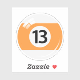 Pool/biljartbal nummer dertien (13) sticker