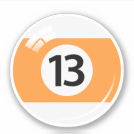 Pool/biljartbal nummer dertien (13) sticker