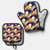 Pool Biljartballen Ontwerp Ovenwant & Pannenlap Set (Voorkant / Achterkant)
