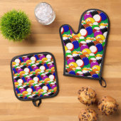 Pool Biljartballen Ontwerp Ovenwant & Pannenlap Set (Top down)