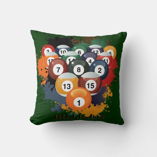 Pool Billiard Balls Pillow Kussen (Voorkant)