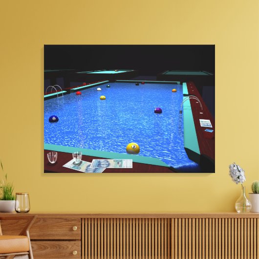 Pool Billiard Canvas Afdruk (Insitu (Woonkamer))