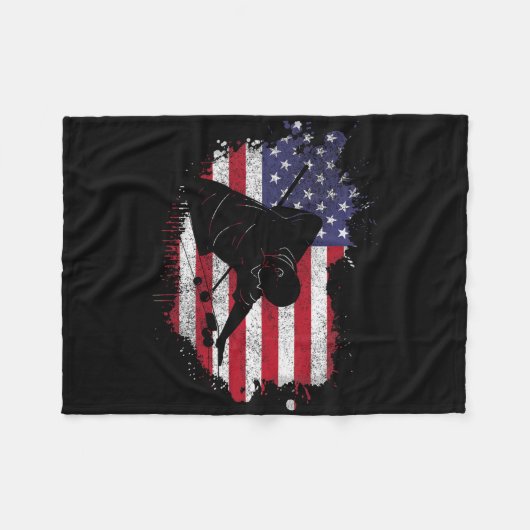 Pool Billiard Shirt - American Flag Billiard Playe Fleece Deken (Voorkant (Horizontaal))