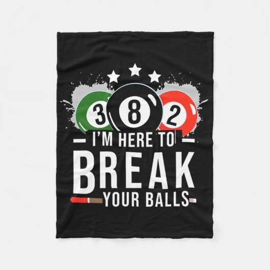 Pool Billiard Shirt - Billard Pool Break Fleece Deken (Voorkant)