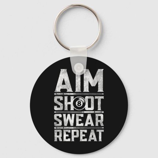 Pool Billiard Snooker Player Motivation Quote Sleutelhanger (Voorkant)