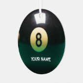 Pool Billiards acht-Ball op maat Metalen Ornament (Voorkant links)
