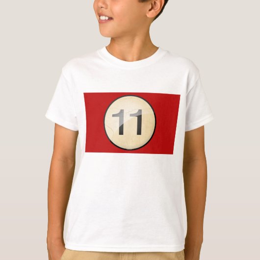 Pool Billiards Ball Number 11. Afdrukken voor en a T-shirt (Voorkant)
