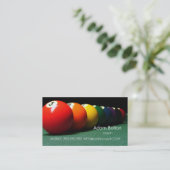 Pool Billiards Coach of Player Balls Table Visitekaartje (Staand voorkant)