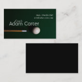 Pool Billiards coach Trainer Sport Team Visitekaartje (Voorkant / Achterkant)