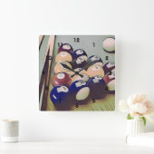 Pool Billiards Games Room Clock Vierkante Klok (Huis)