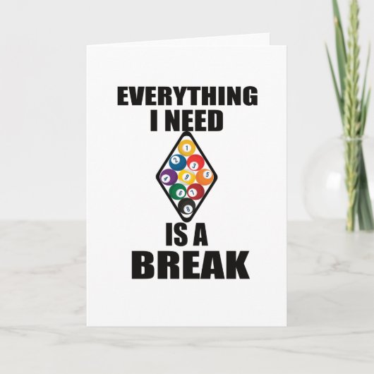 Pool Billiards geeft poolspeler Snooker Billiards Kaart (Voorkant)