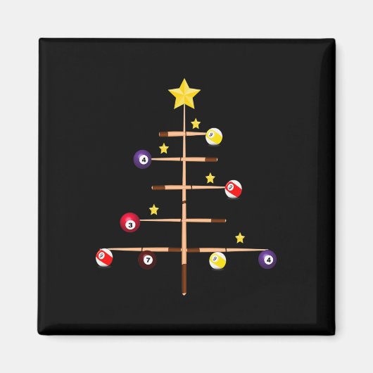 Pool Billiards Ll Cue Sports Christmas Tree  Magneet (Voorkant)