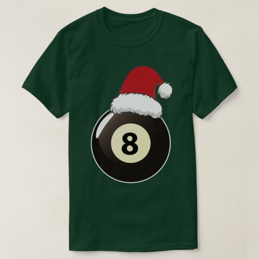 Pool Billiards Lovers Santa Hat Sport Kerstmis 20 T-shirt (Design voorkant)