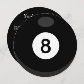 Pool Billiards Theme Party Invitation Kaart (Voorkant / Achterkant)