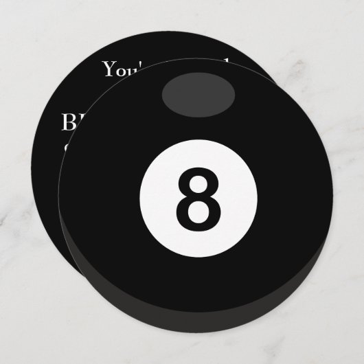 Pool Billiards Theme Party Invitation Kaart (Voorkant / Achterkant)