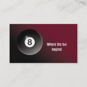 Pool - Billiards Visitekaartje Burgundy met 8 ball (Achterkant)