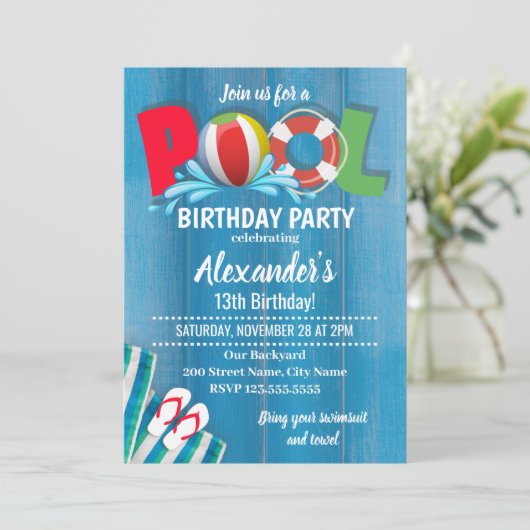 Pool Birthday Party (Staand voorkant)