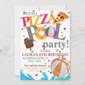 Pool Birthday Party Custom Kaart (Voorkant)