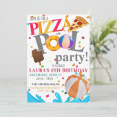 Pool Birthday Party Custom Kaart (Staand voorkant)