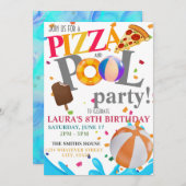 Pool Birthday Party Custom Kaart (Voorkant / Achterkant)