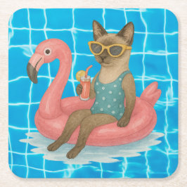 Pool Birthday Party for Cat Lovers  Kartonnen Onderzetters