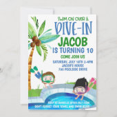Pool Birthday Party Invitation Kaart (Voorkant)