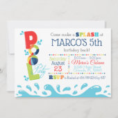 Pool Birthday Party Invitation - Pool Party Kaart (Voorkant)