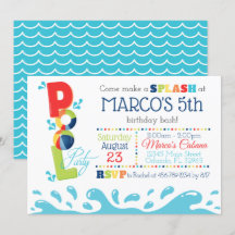 Pool Birthday Party Invitation - Pool Party