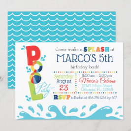 Pool Birthday Party Invitation - Pool Party Kaart