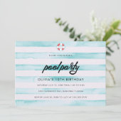 Pool Birthday Party Kaart (Staand voorkant)