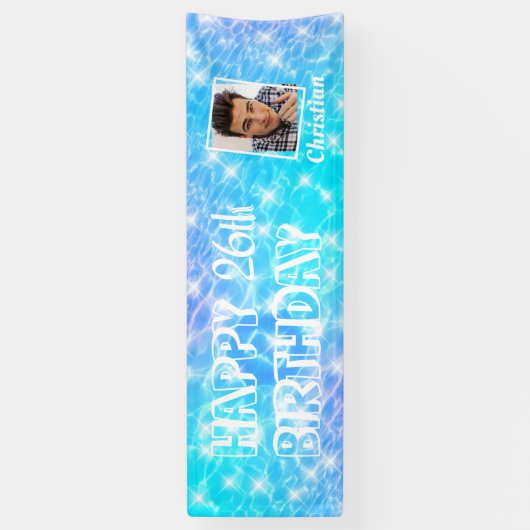 Pool Birthday Party Water Party Beach Party Foto Spandoek (Verticaal)