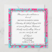 Pool Blue & Pink 60th Birthday Party Invitations Kaart (Achterkant)