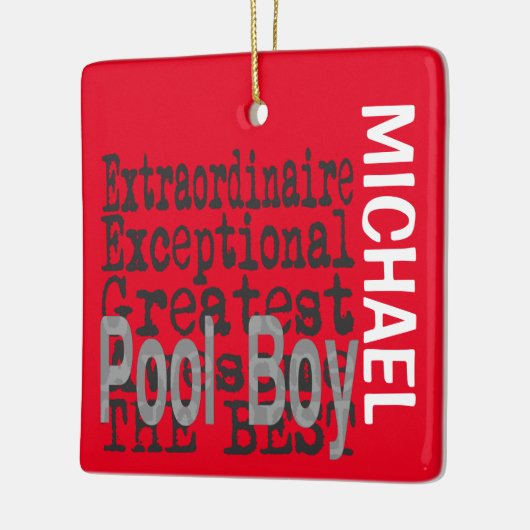 Pool Boy Extraordinaire CUSTOM Keramisch Ornament (Links)