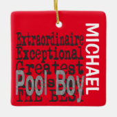 Pool Boy Extraordinaire CUSTOM Keramisch Ornament (Voorkant)