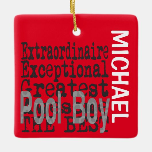 Pool Boy Extraordinaire CUSTOM Keramisch Ornament (Voorkant)
