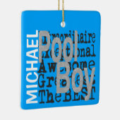 Pool Boy Extraordinaire CUSTOM Keramisch Ornament (Rechts)