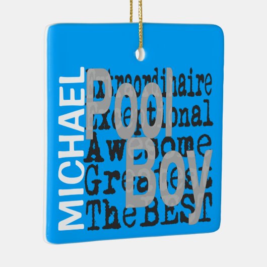 Pool Boy Extraordinaire CUSTOM Keramisch Ornament (Rechts)