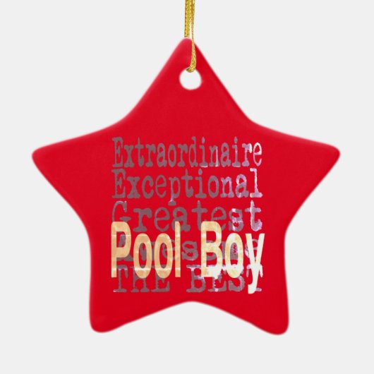 Pool Boy Extraordinaire Keramisch Ornament (Achterkant)