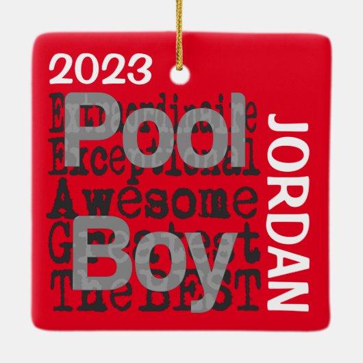 Pool Boy Extraordinaire Keramisch Ornament (Achterkant)