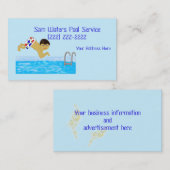 Pool Boy Swimming Sjabloon Visitekaartje (Voorkant / Achterkant)