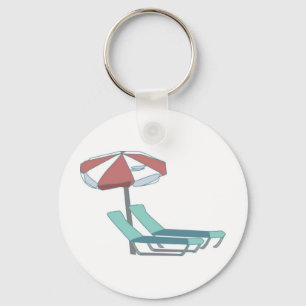 Pool Chairs and Umbrella Sleutelhanger
