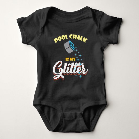 Pool Chalk is mijn Glitter Billard Biliard Snooker Romper (Voorkant)